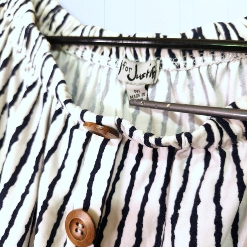 J for Justify Navy and White Striped Dress Size Medium - Picture 4 of 4